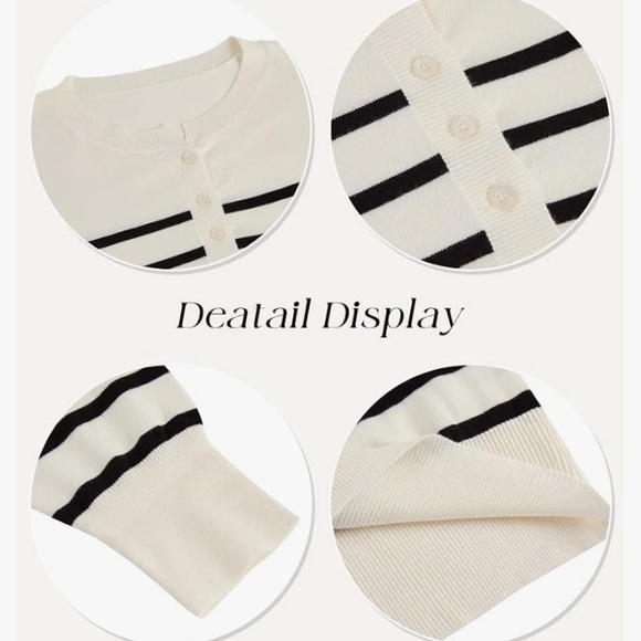 Striped Henley Sweater XL - Picture 3 of 5